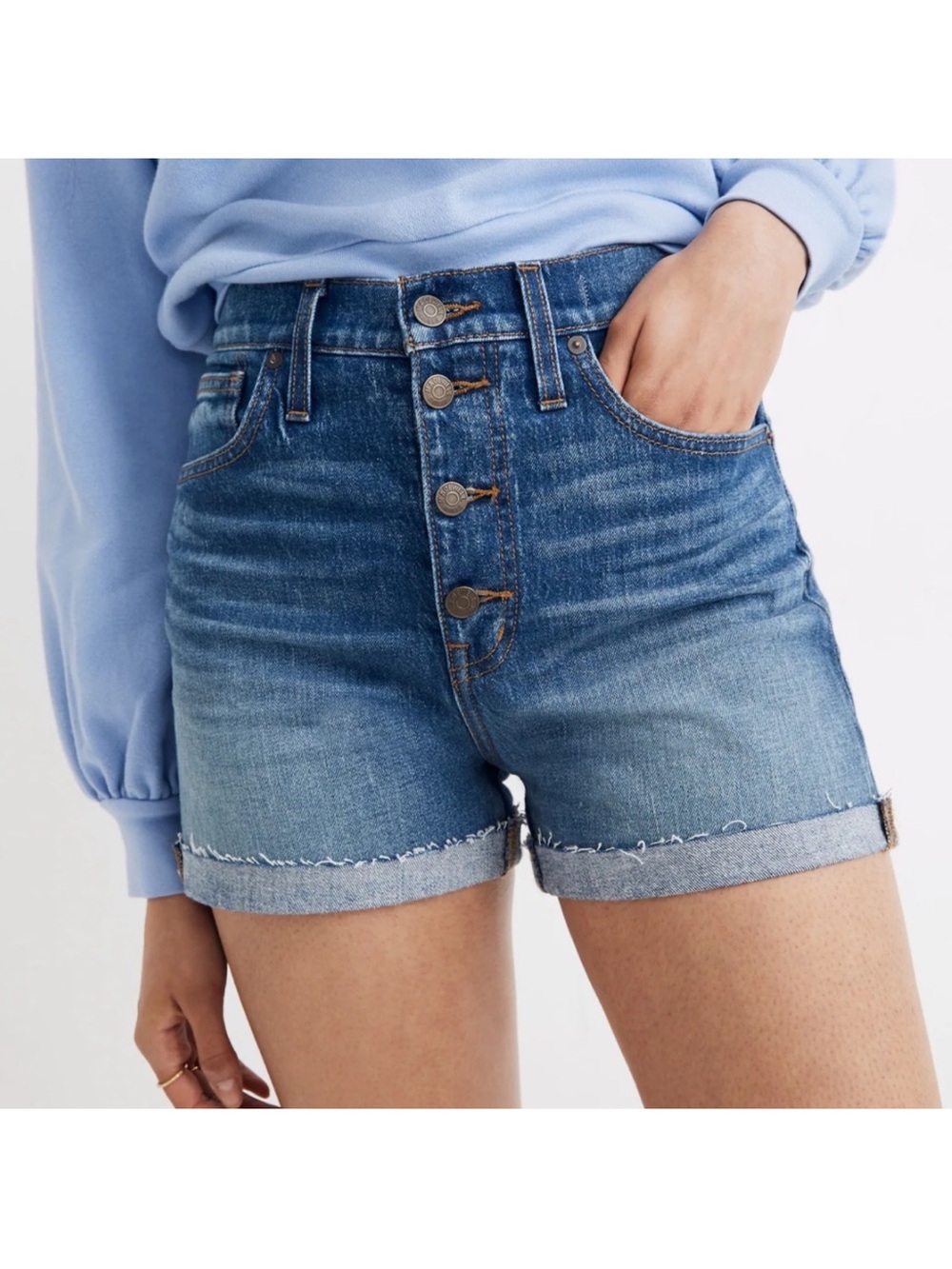 Madewell High-Rise Shorts Button-Front Edition Like New